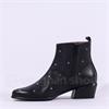 Wonders Fei Stud Low Heel Ankle Boot - Black Leather
